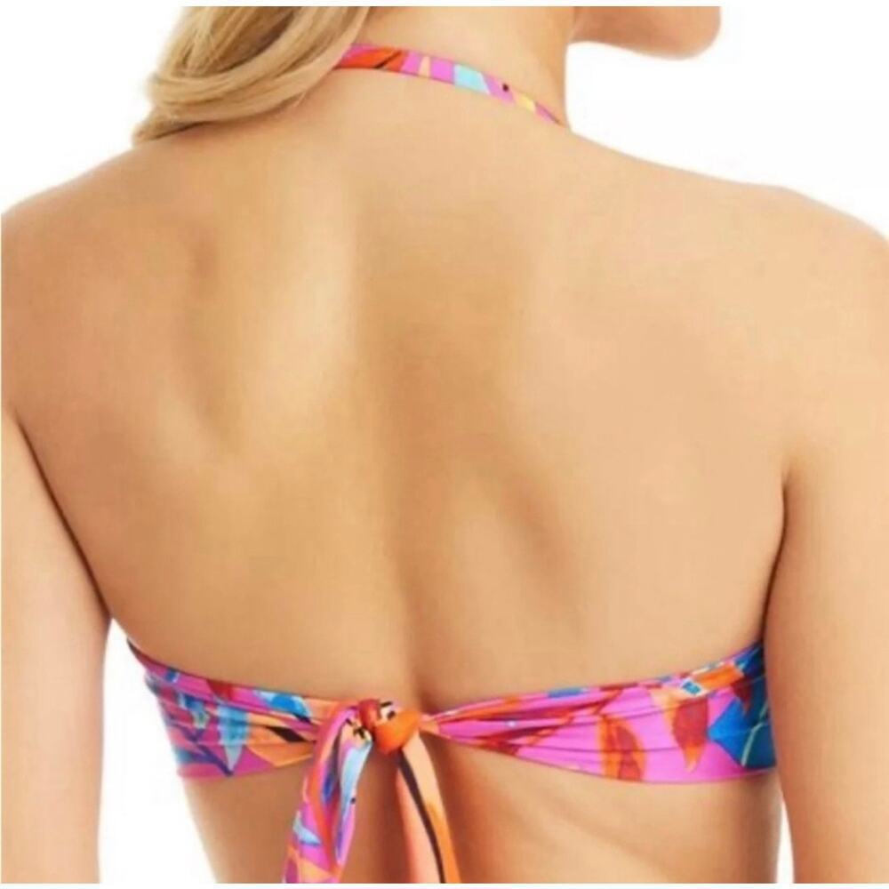 Bar III Women’s Paradise Palms Bandeau Bikini Top in “Magic Magenta” size XS NWT - Picture 3 of 8